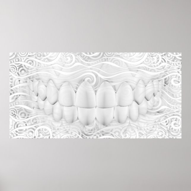 Perfect White Teeth Smile Dentist Poster (Devant)