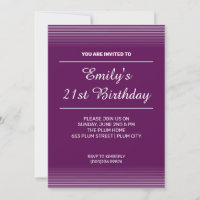 Perfection De Plum - Invitation Avec Bandes Blanch