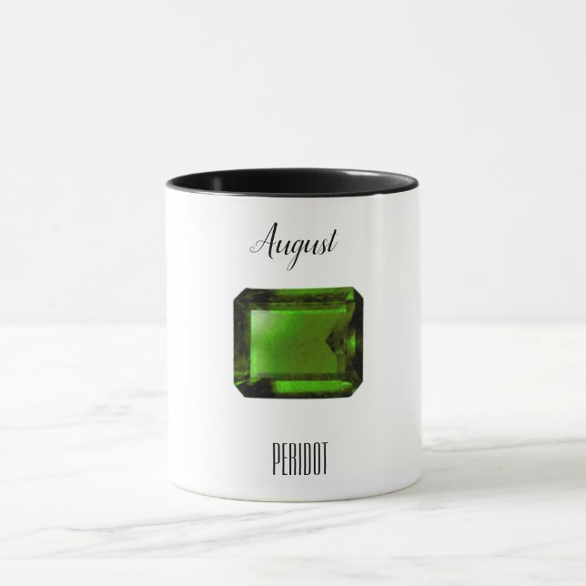 Péridot Green Emerald Coffee Mug August Gemstone (Centre)