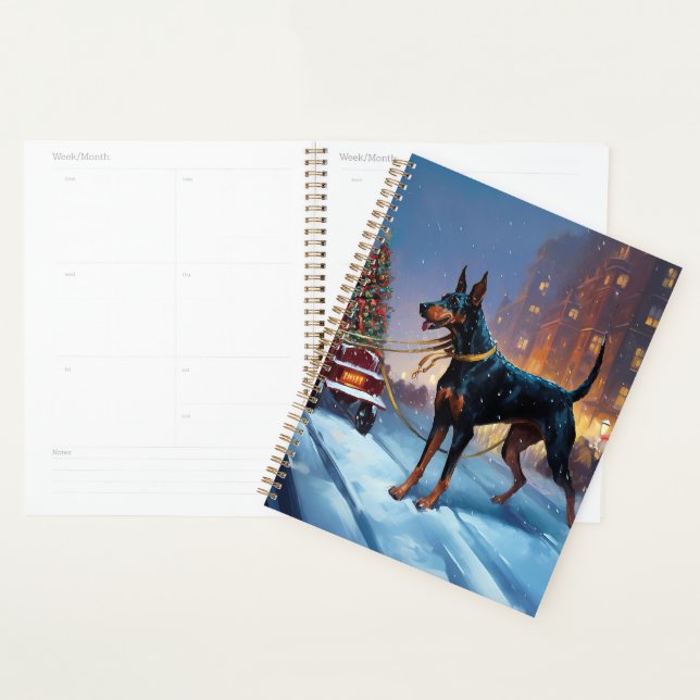 Période de fêtes de Noël Doberman (Devant avec enveloppe)