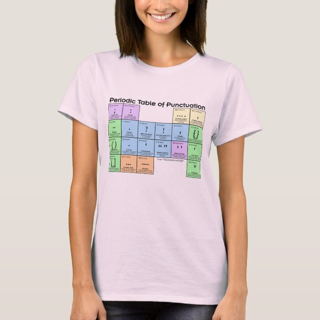 Periodic Table of Punctuation Women's T-shirt (Devant)