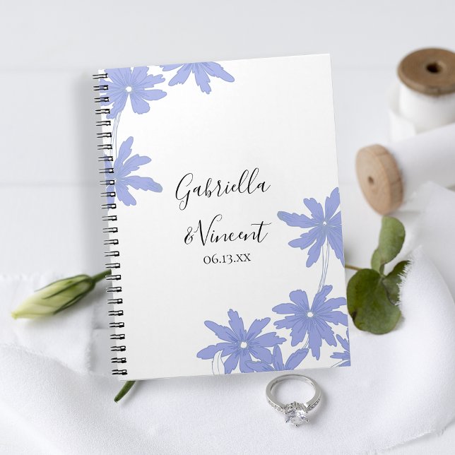 Périwinkle Blue Daisies Mariage Livre d'invité (Créateur téléchargé)