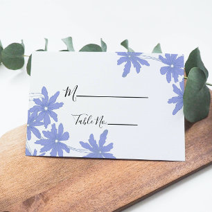 Périwinkle Blue Daisies Mariage Place Cartes