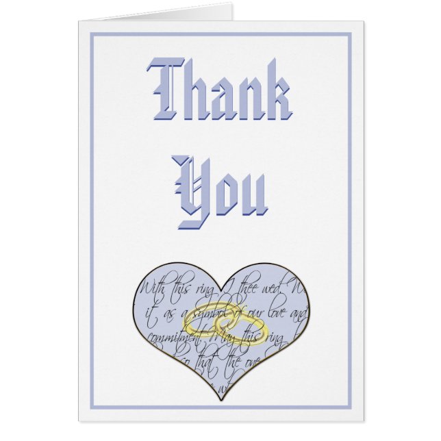 Periwinkle Blue Monogram Wedding Vow Thank You (Devant)