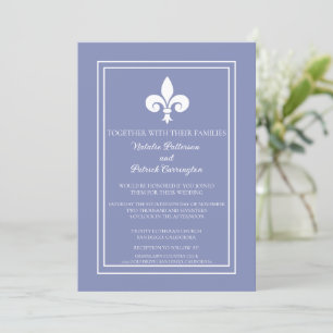 Périwinkle Fleur de Lis Faire-part de mariage