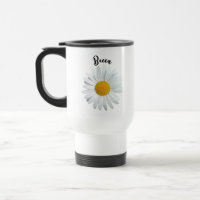 Perky Blanc Fleur de marguerite personnalisée Mug