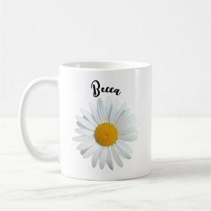 Perky White Daisy Flower Personnalisé Mug