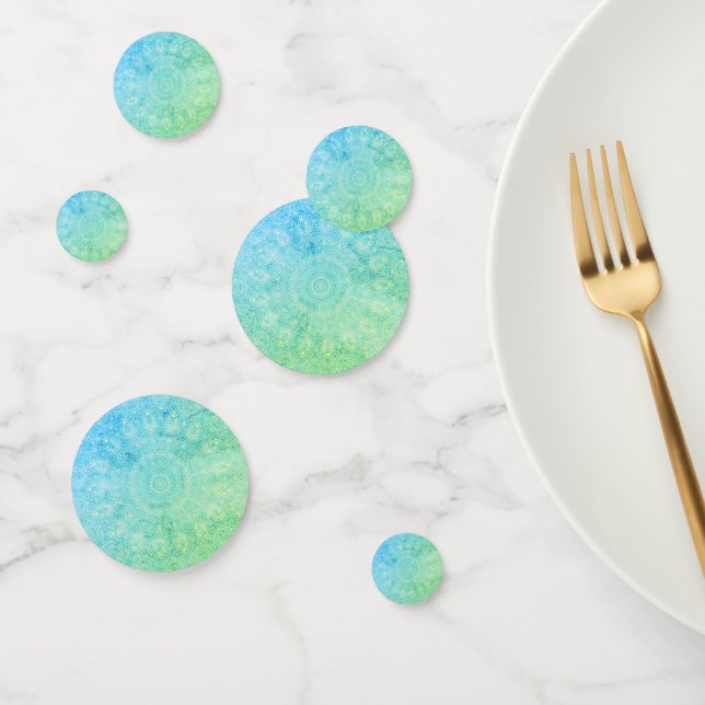 perle bleu vert doilies confetti (Groupe)