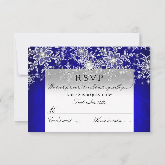 Perle de cristal bleu flocon de neige argent RSVP  (Devant)