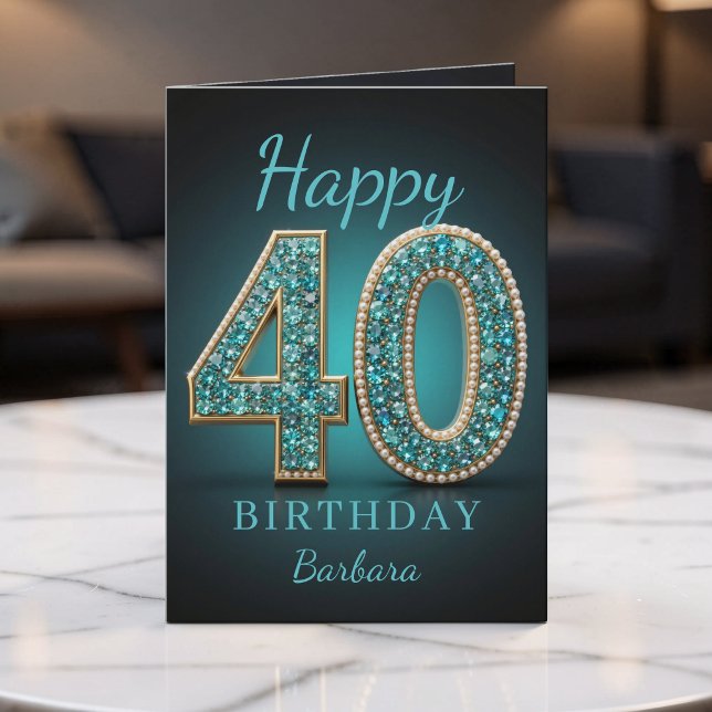 Perle de Ténèbres Diamant Glam 40e Carte de Vœux d (Créateur téléchargé)