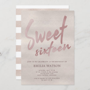 Perle précieuse Invitation Sweet sixteen