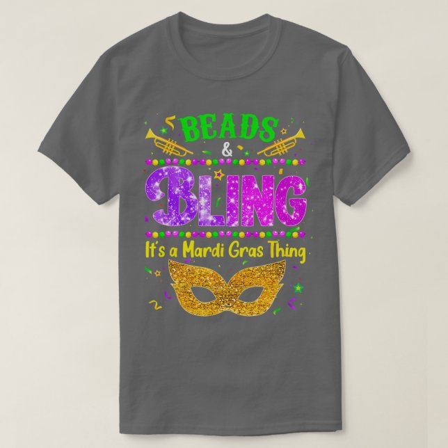 Perles Bling Son A Mardi Gras Thing TShirt (Design devant)