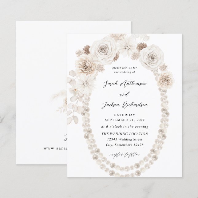 Perles budgétaires et Mariage floral blanc V2 (Devant / Derrière)