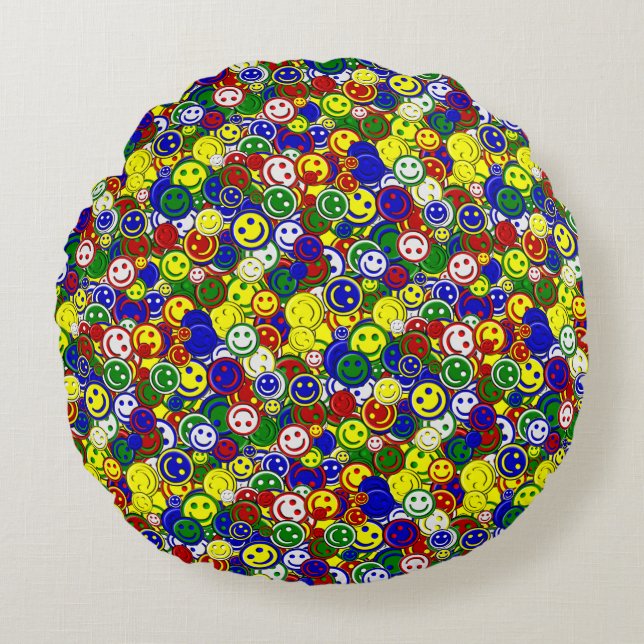 Perles de face primaires - COUSSIN JAUNE RONDE (Devant)
