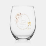 Perles de verre à vin Prosecco<br><div class="desc">Toast à la future mariée avec nos élégantes verres à vin sans tige ornés d'un collier de perle rond et de fines flores d'aquarelle. Ces lunettes apportent une touche de sophistication à votre célébration, en parfaite harmonie avec l'élégance intemporelle de la collection Elegant Pearls and Prosecco Fête des mariées. C’est...</div>