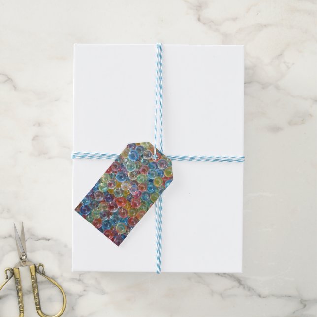 perles de verre coloré étiquettes cadeaux (Avec de laficelle)