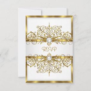 Perles en or blanc RSVP Élégante fête d'anniversai