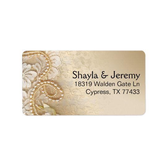 Perles et dentelle de Shayla expédiant la coquille Étiquette D'adresse