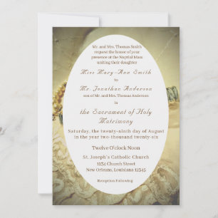 Perles et dentelle Faire-part de mariage
