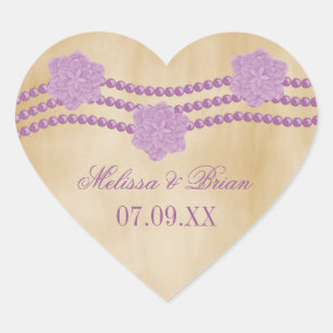 Perles et fleurs Stickers de mariage