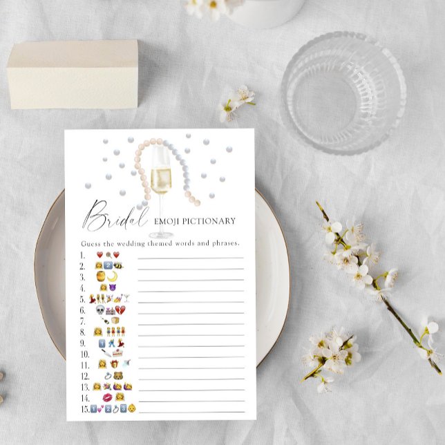 Perles et Prosecco nuptiale émoji jeu pictionnaire (Créateur téléchargé)