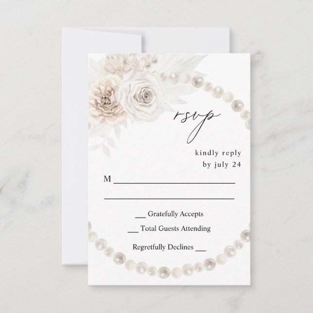 Perles & Floral Blanc RSVP sans repas (Devant)