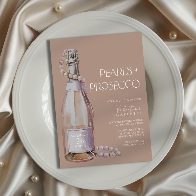 Perles + Invitation de la douche nuptiale du Prose (Shown on a 5x7" invitation)