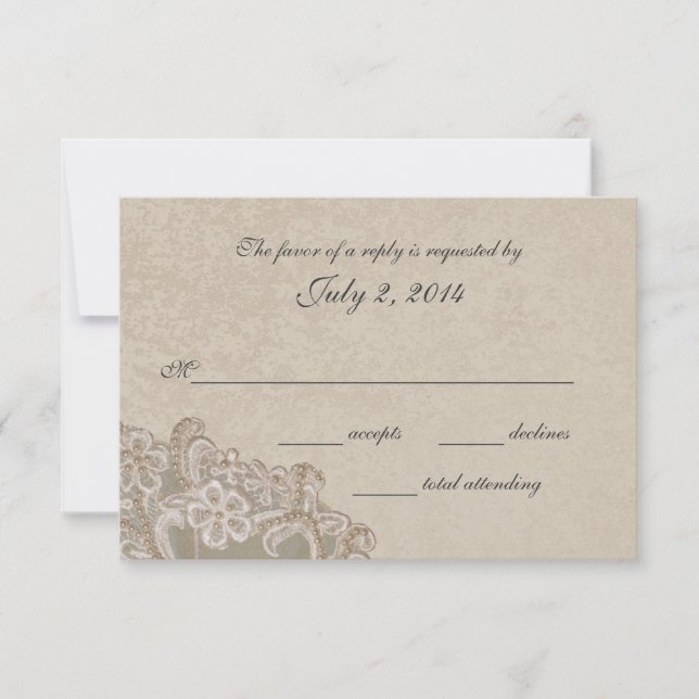 Perles nuptiales vintages et réponse dentelle (Devant)