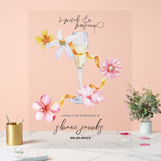 Perles, Pétales & Prosecco | Panneau de bienvenue  (Mariage)