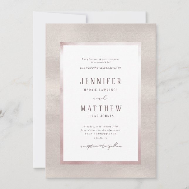 Perles précieuses Faire-part de mariage (Devant)