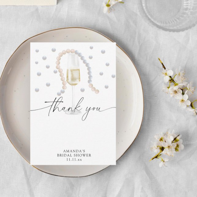 Perles & Prosecco - merci pour la fête de mariage (Créateur téléchargé)