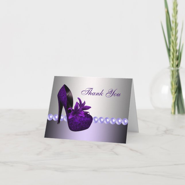 Perles Purple Chaussures haute talon Merci Cartes (Devant)