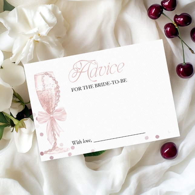 Perles roses et prosecco : carte de conseils pour  (Créateur téléchargé)