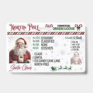 Permis de conduire du Père Noël Badge de Noël