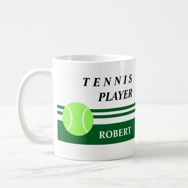 Peronalized Tennis Coffee Mug (Gauche)