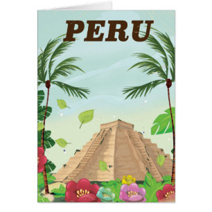 Pérou Amérique du Sud affiche de voyage de dessin