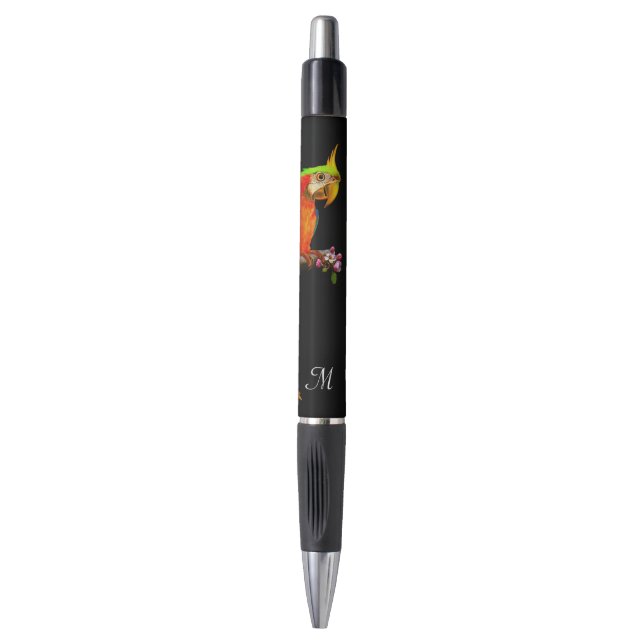 Perroquet Ara Multicolore Tropical & Stylo Monogra (Devant (Vertical))