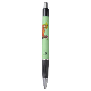 Perroquet Ara Multicolore Tropical & Stylo Monogra