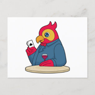 Perroquet au poker avec des cartes de poker