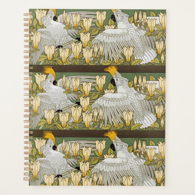 Perroquet Cacatoès Vert Sauge Vintage Art Magnolia (Devant)