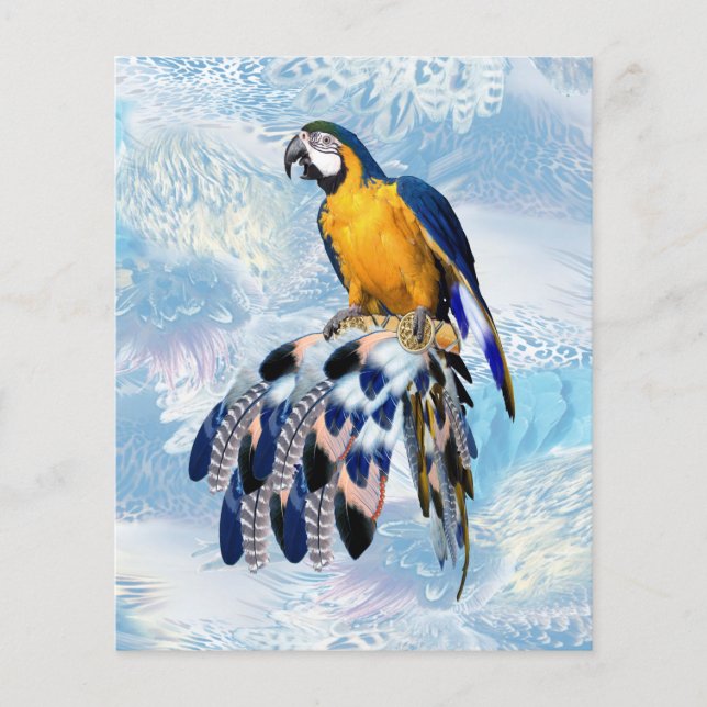 Perroquet exotique teinte de plumes bleues  (Devant)