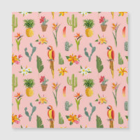 Perroquet tropical, Motif Vintage Cactus.
