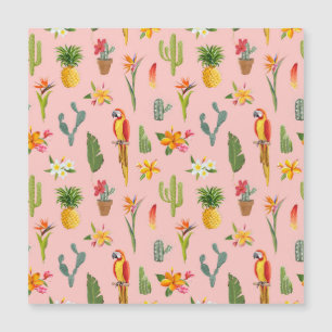 Perroquet tropical, Motif Vintage Cactus.