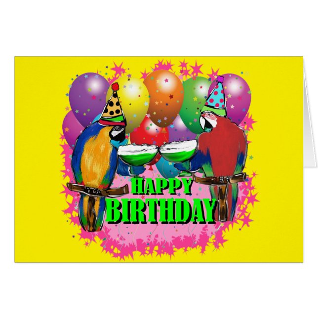 PERROQUETS D'ANNIVERSAIRE (Devant horizontal)