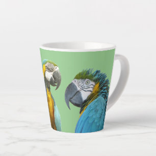 Perroquets drôles parlants Mug vert Latte personna