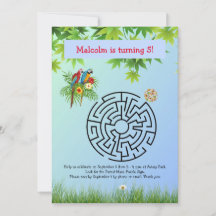 Perroquets puzzle labyrinthe sur les invitations d