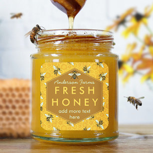 Perruche de miel personnalisée Étiquette abeilles 