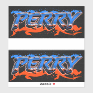 Perry Prénom Nom Graffiti Autocollant Autocollant