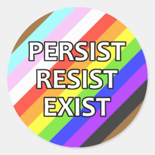 Persister/Résister/Exist Round Sticker Sheet