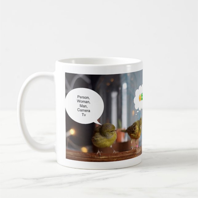 Person Woman Man Camera Tv mug Trump drôle (Gauche)
